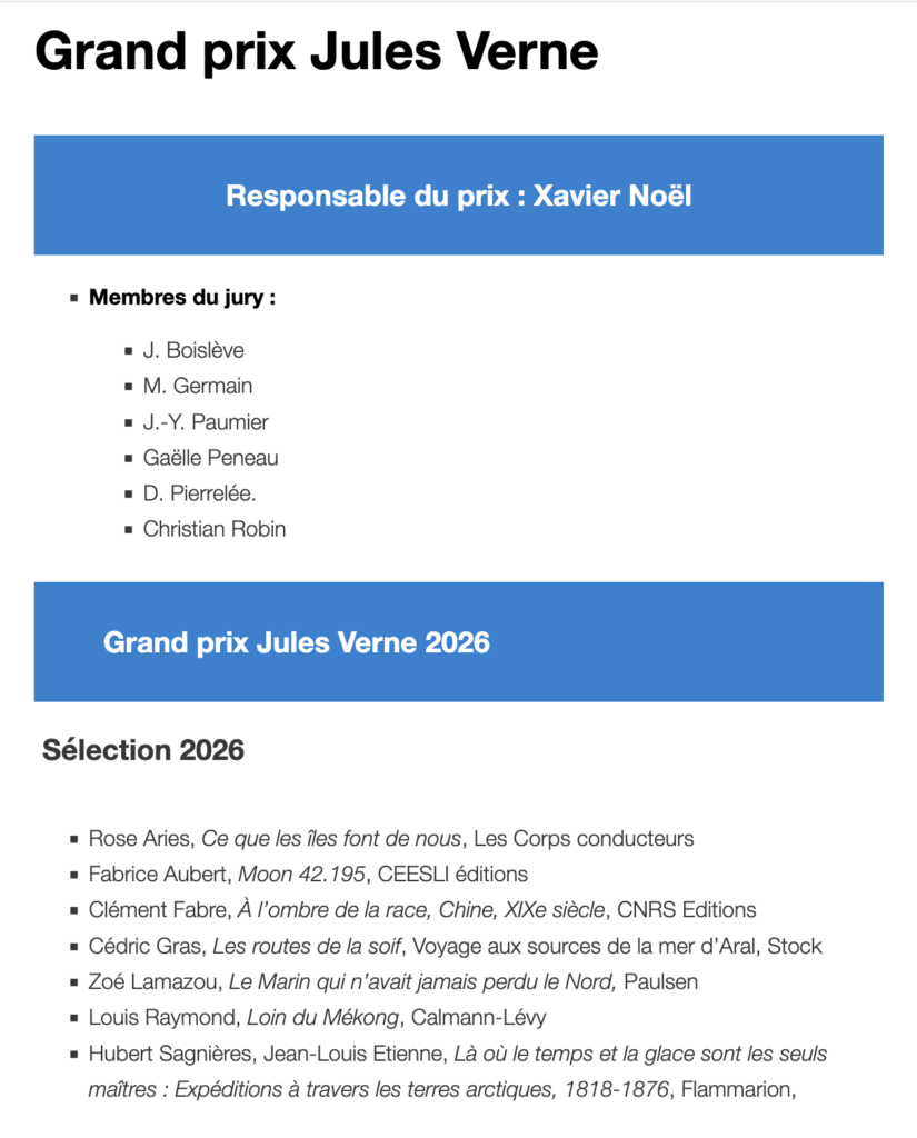 sélection jules verne 2026